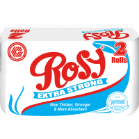 Rosy Toilet Tissue White 2 Rolls Unwrapped
