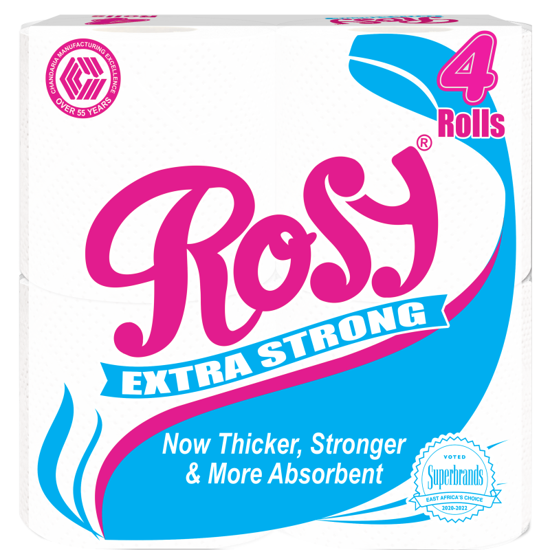 Rosy Toilet Tissue White 4 Rolls Unwrapped