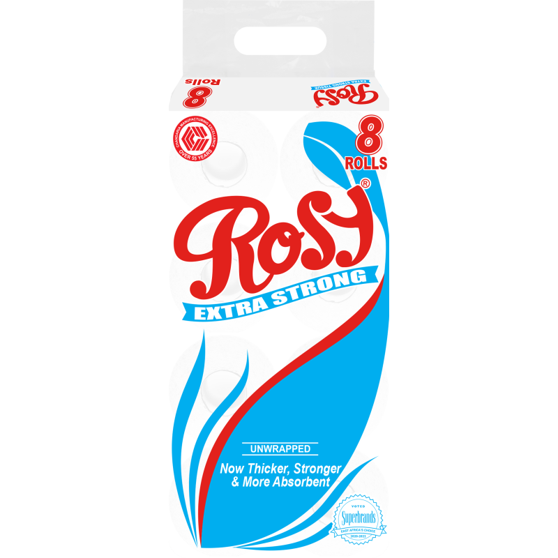 Rosy Toilet Tissue White 10 Rolls Unwrapped