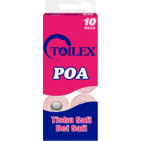 Toilex Toilet Tissue Poa White 10 Rolls Unwrapped