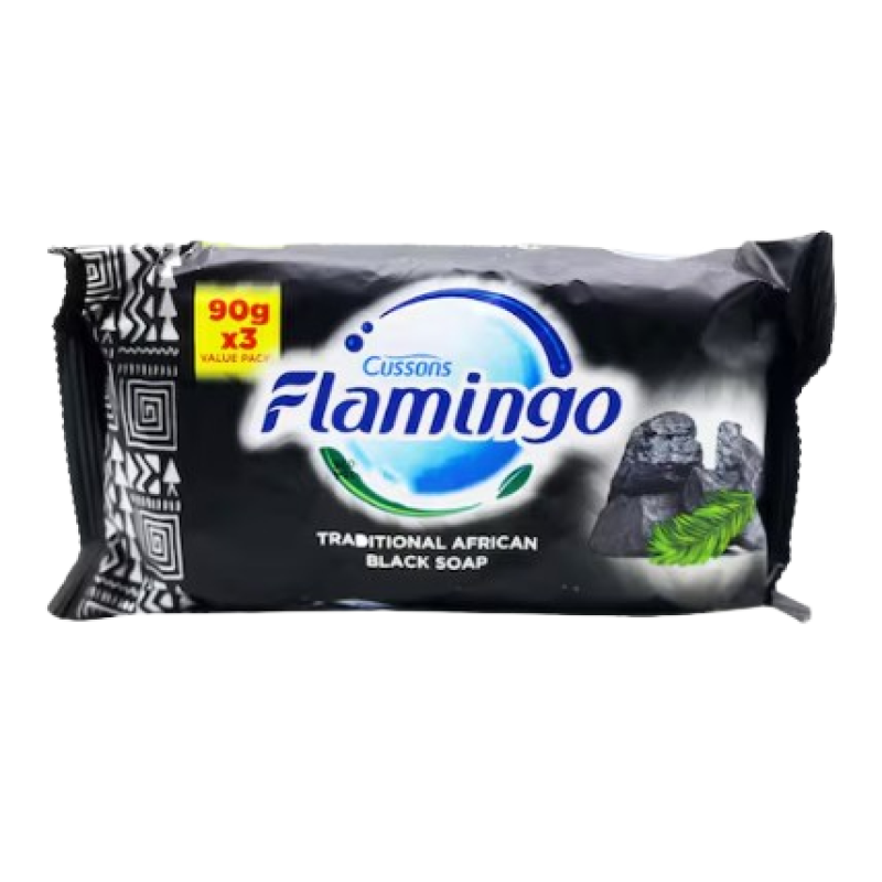 FLAMINGO AFRICAN BLACK SOAP 90Gx3 FLAMINGO AFRICAN BLACK SOAP 90Gx3