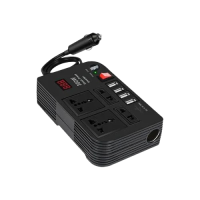 300W CAR POWER INVERTER DC TO AC 12V TO 220V WITH 4 AC PORTS AND 4 USB OUTLETS