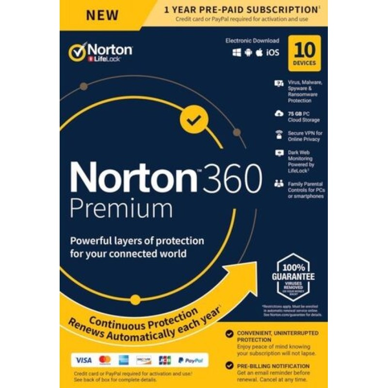 NORTON 360 SECURITY PREMIUM 10 DEVICES NORTON 360 SECURITY PREMIUM 10 DEVICES