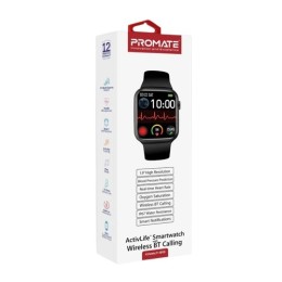 Promate XWATCH-B19.GRAPHITE 1.91" IP67 Water Resistant Fitness Tracker Smartwatch