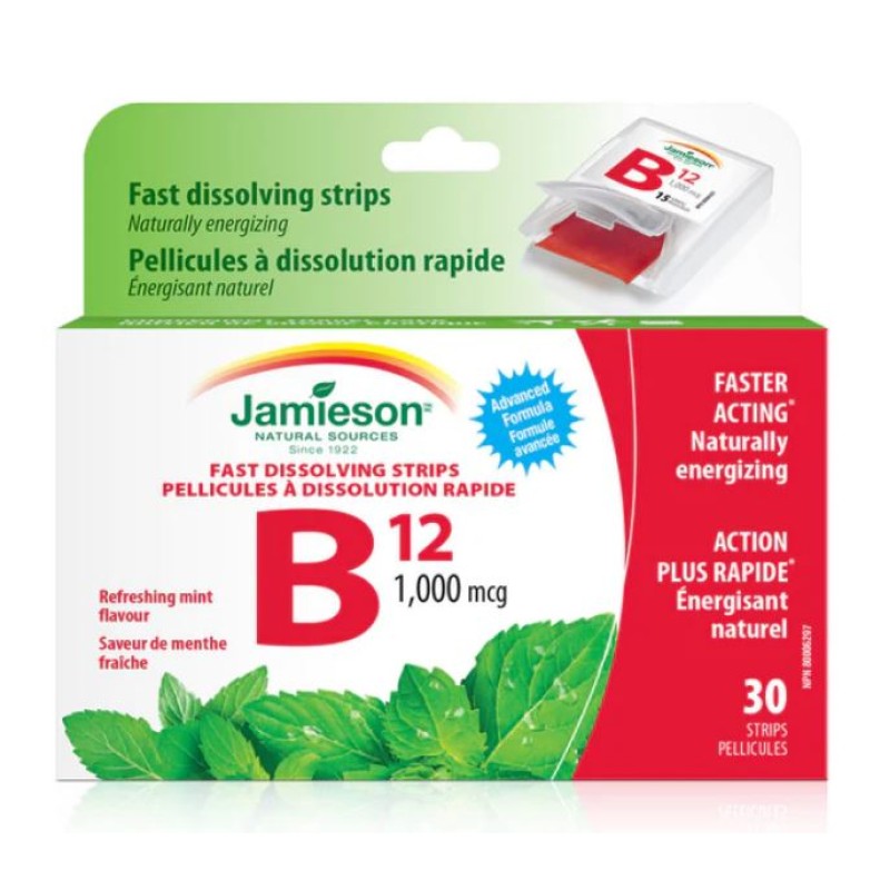 JAMIESON B12 1000MCG FAST DISSOLVING STRIPS 30'S