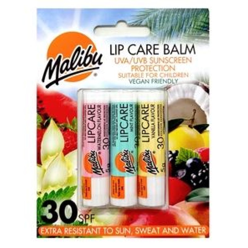 MALIBU SPF 30 LIP BALM ASSORTED 3S