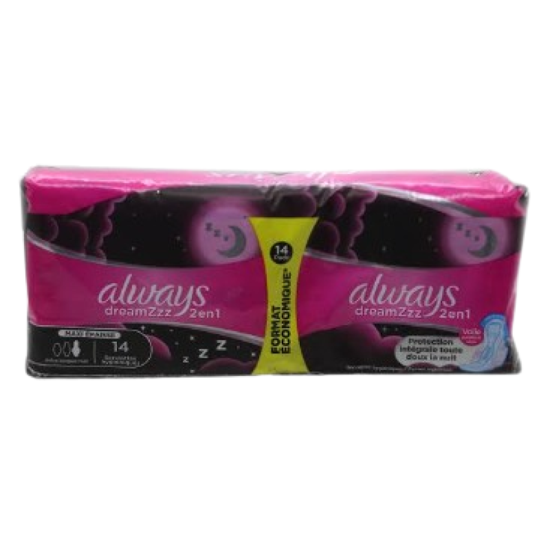 ALWAYS DREAMZZ MAXI THICK EXTRA LONG NIGHT PADS 14's