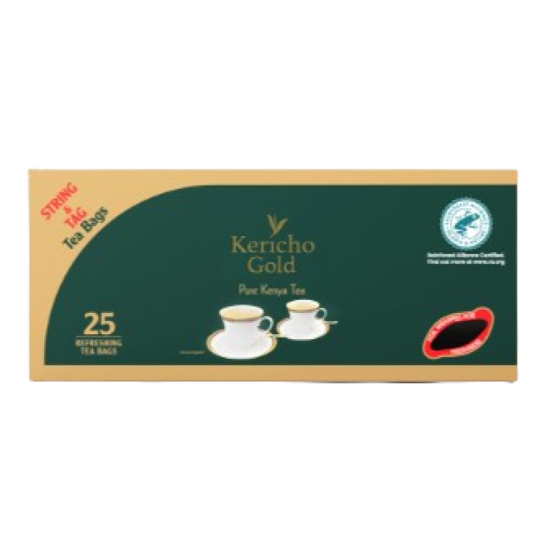 KERICHO GOLD STRING & TAG TEA BAGS 25's