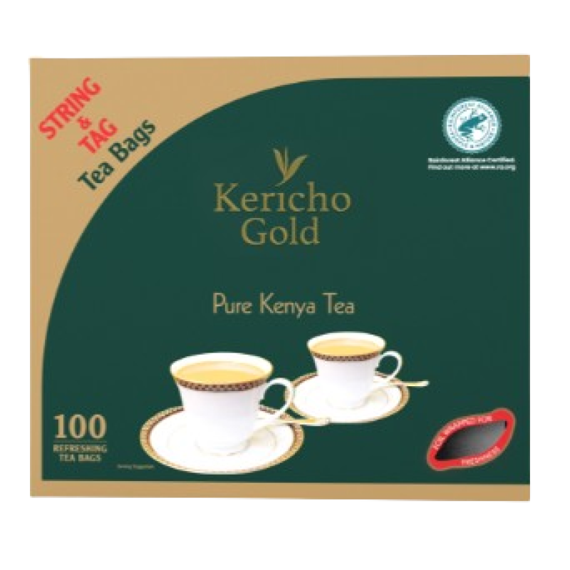 KERICHO GOLD STRING & TAG TEA BAGS 100's