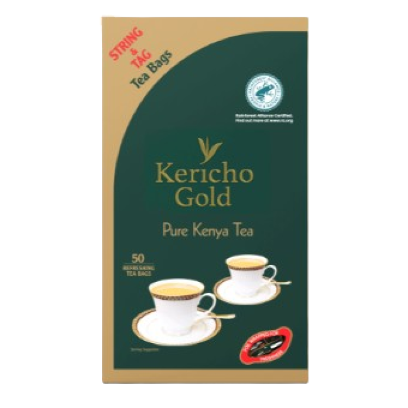 KERICHO GOLD STRING & TAG TEA BAGS 50's