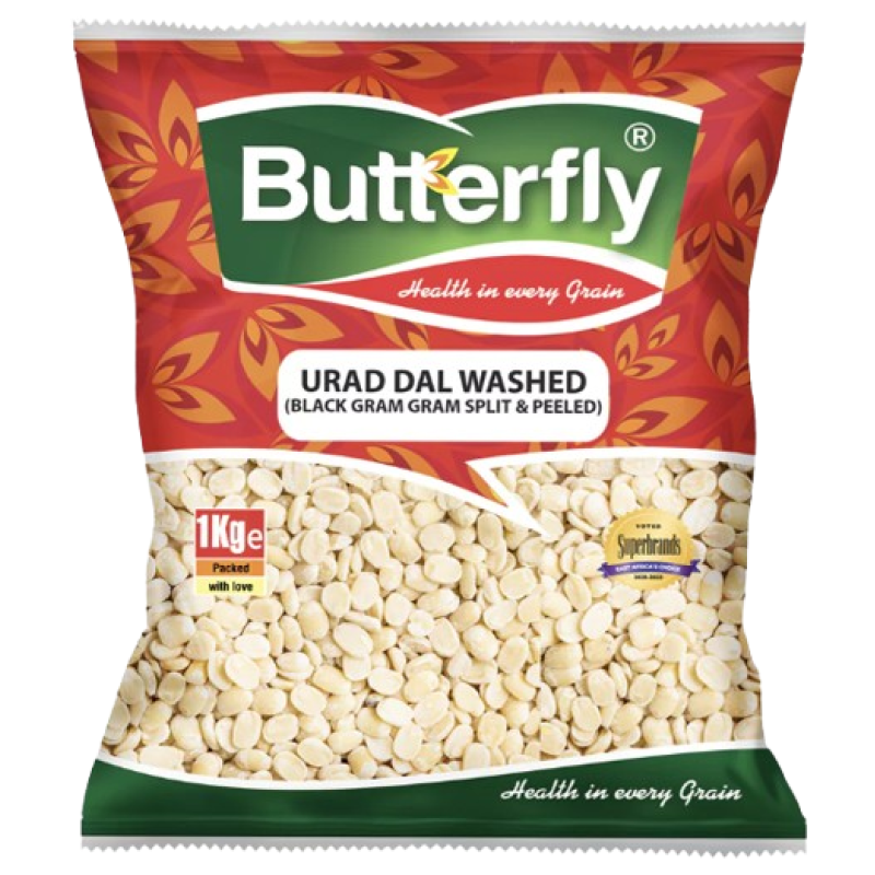 BUTTERFLY URAD DAL WASHED (PEELED) LENTILS 1KG