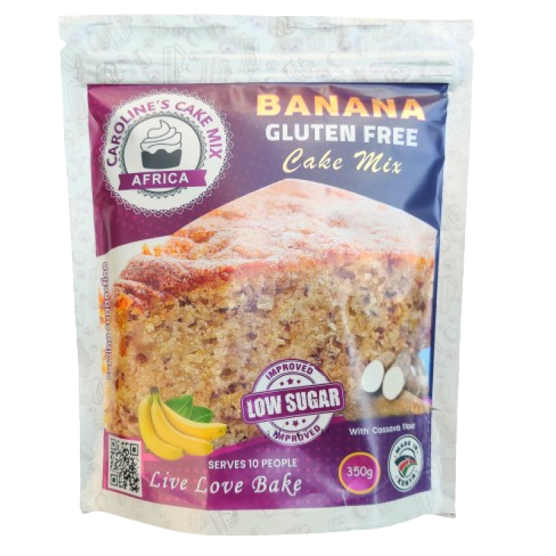 CAROLINE BANANA GLUTEN FREE CAKE MIX WITH CASSAVA FLOUR 350G