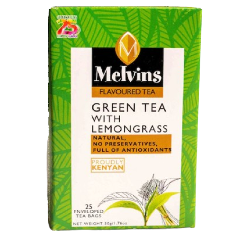 MELVINS GREEN TEA WITH LEMONGRASS TEA BAGS 25's