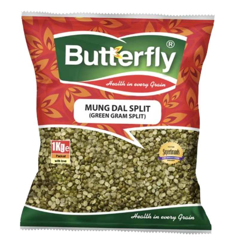 BUTTERFLY LENTILS MUNG DAL SPLIT GREEN GRAMS 1KG