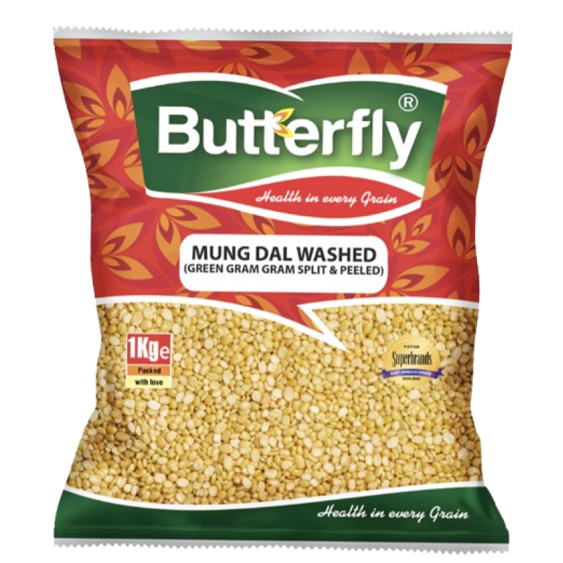 BUTTERFLY MUNG DAL WASHED (SPLIT & PEELED) 1KG