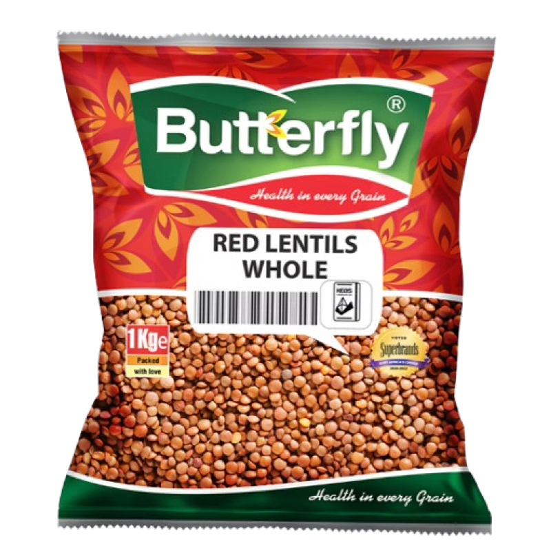 BUTTERFLY RED LENTILS MASOOR WHOLE POLISHED 1KG