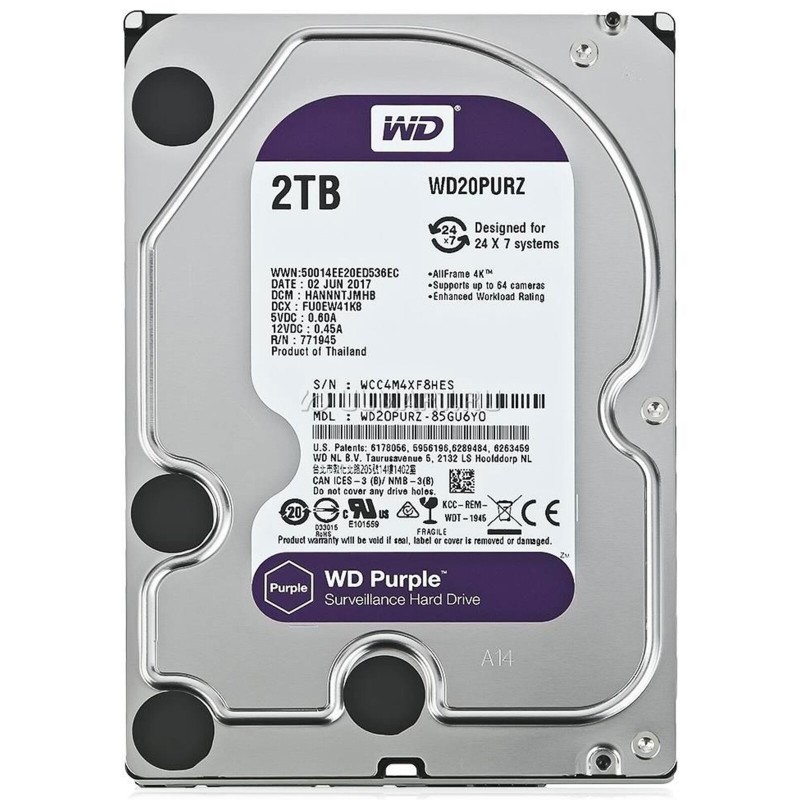 WD PURPLE 2TB SURVEILLANCE HARD DISK