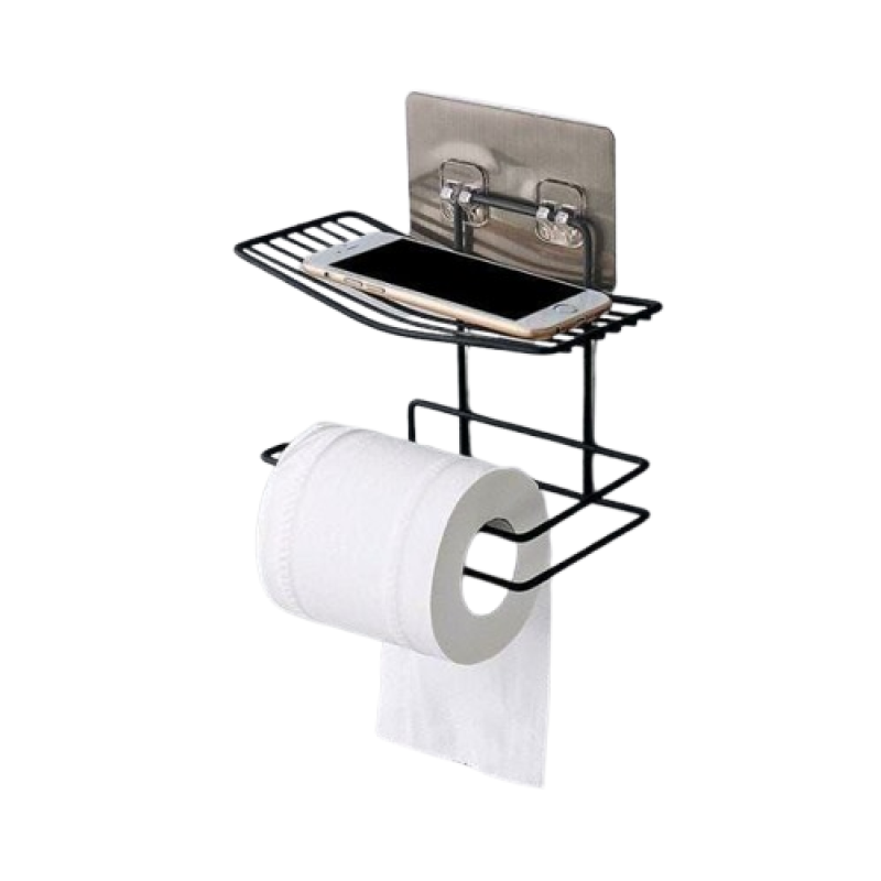 WALL MOUNTED TISSUE HOLDER WITH RACK WALL MOUNTED TISSUE HOLDER WITH RACK