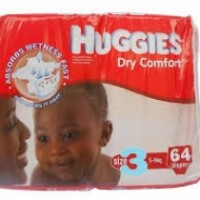HUGGIES DRY COMFORT 64 DIAPERS 5-9KGS