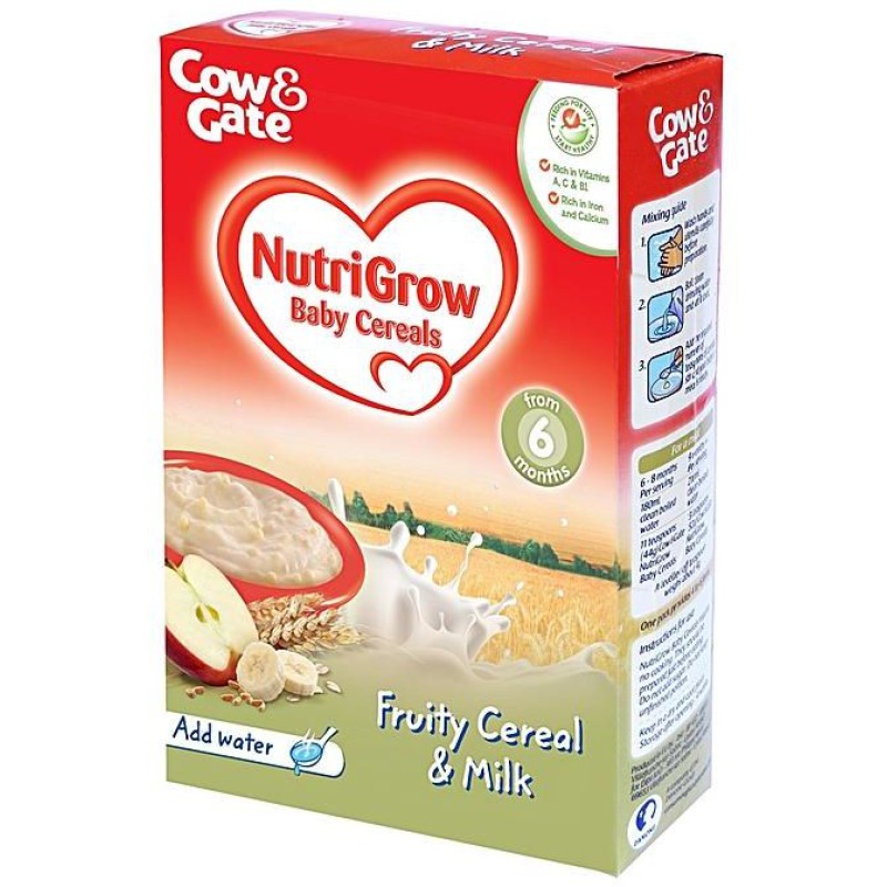 COW AND GATE GENTLE BABY CEREALS FRUITY CEREAL & MILK 200G