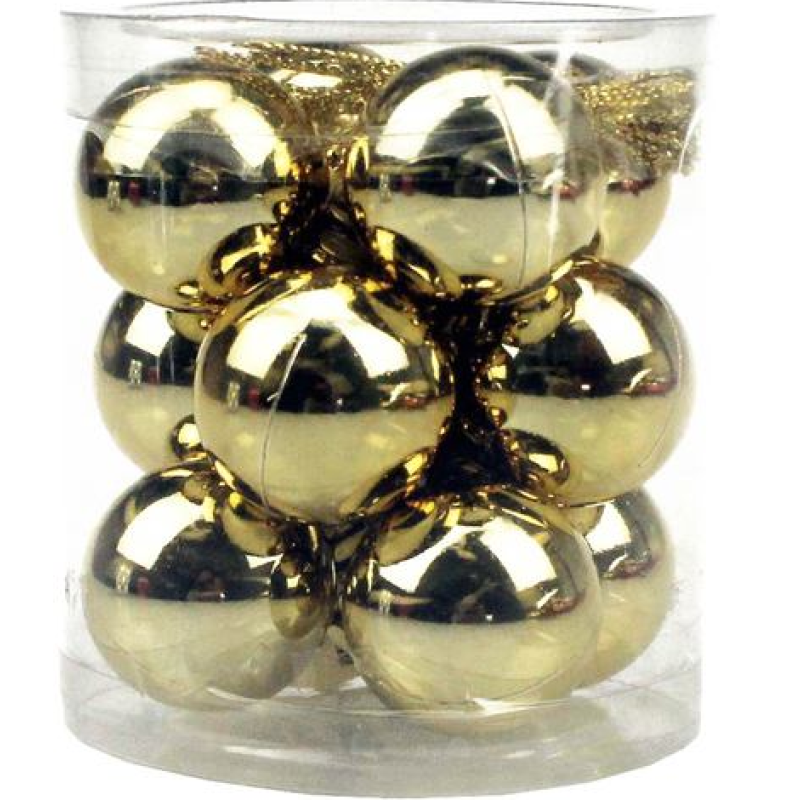 CHRISTMAS BALLS GOLD 12PCS