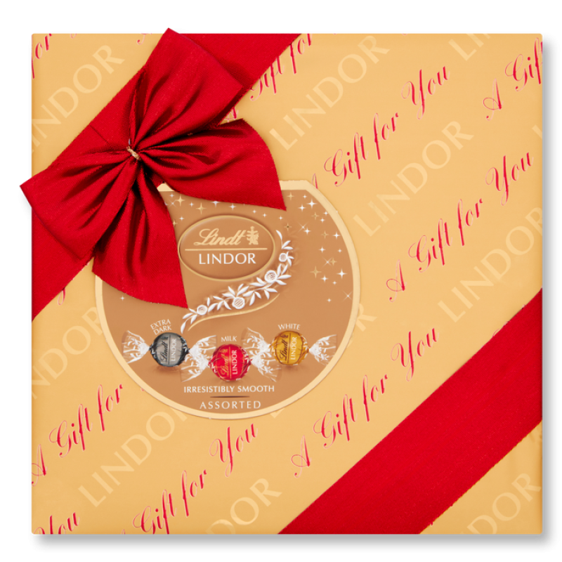 LINDT LINDOR ASSORTED CHRISTMAS GIFT WRAPPED BOX 287G