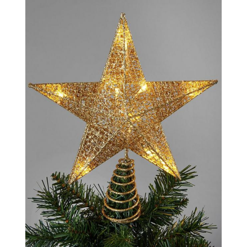 CHRISTMAS GOLD STAR TREE TOPPER