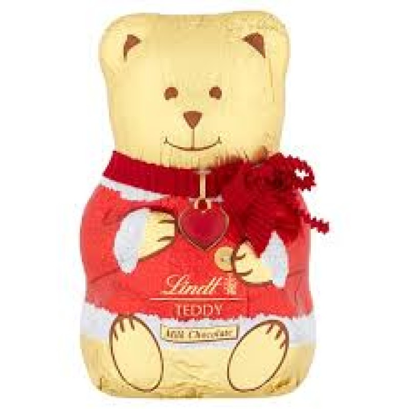 LINDT MILK CHOCOLATE CHRISTMAS RED SWEATER TEDDY