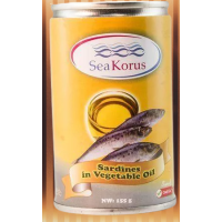 SEA KORUS SARDINES IN  VEGETABLE OIL 155G