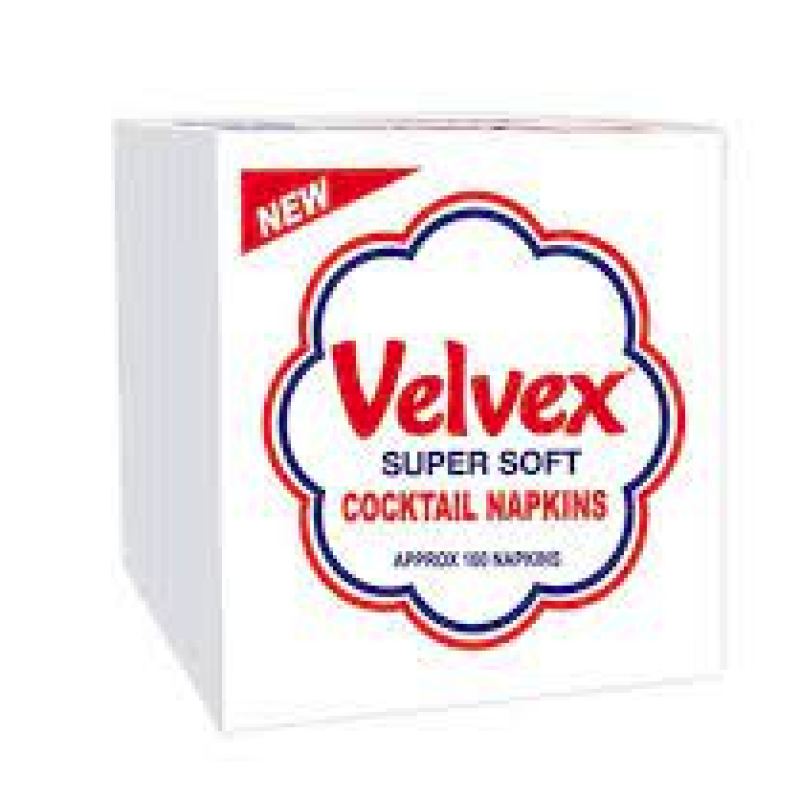 VELVEX COCKTAIL NAPKINS 100S 