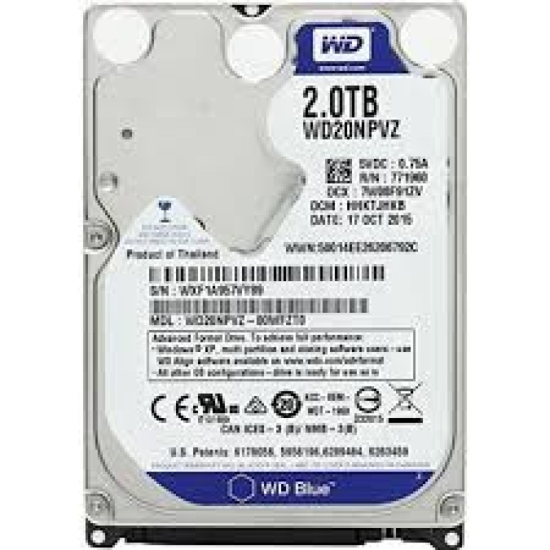 WESTERN DIGITAL 2TB LAPTOP INTERNAL HARDDRIVE