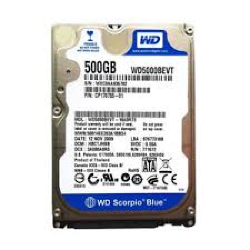 WESTERN DIGITAL 500GB LAPTOP INTERNAL HARDDRIVE