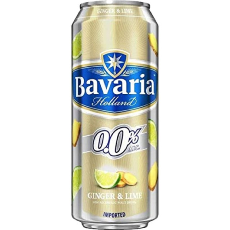Bavaria Non-Alcoholic 0.0% Ginger & Lime Drink Can 500ml