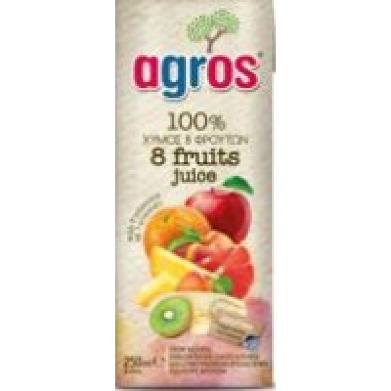 AGROS 100% 8 FRUIT MULTI-VITAMIN JUICE 250ML