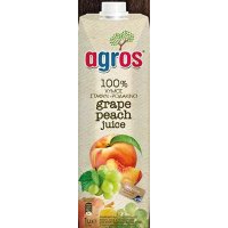 AGROS 100% GRAPE-PEACH FRUIT JUICE 1 LITRE