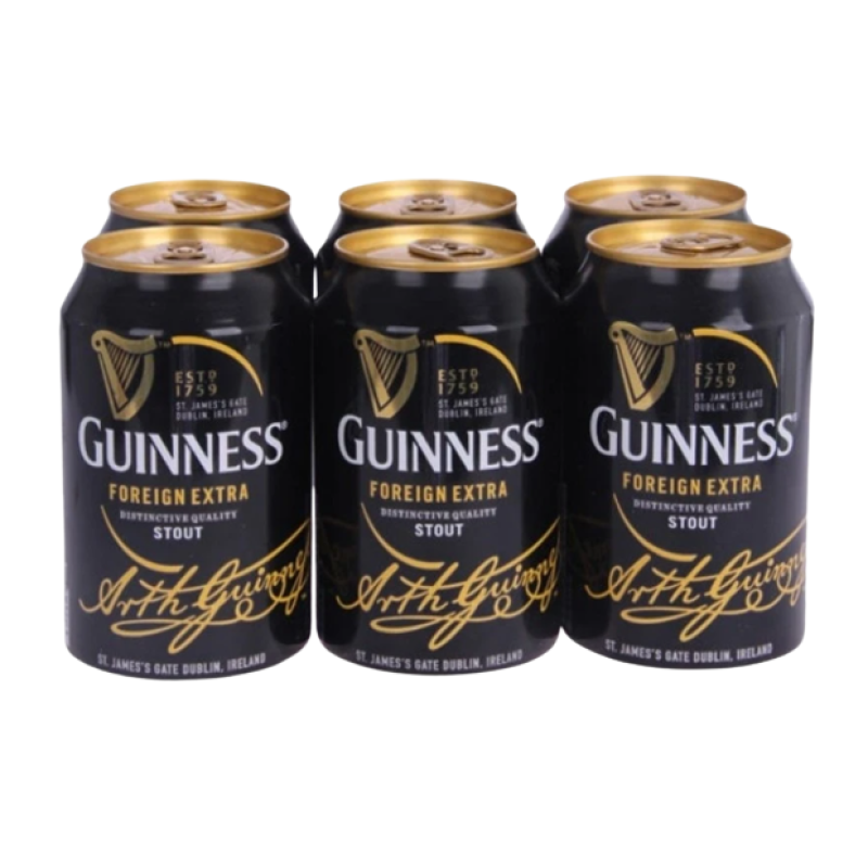 GUINESS EXTRA STOUT BEER CANS 6x500ml