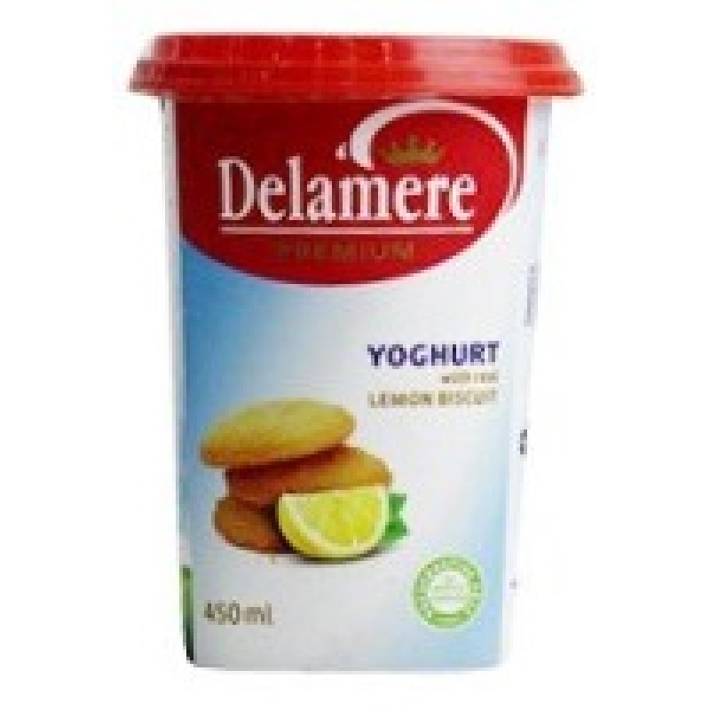 DELAMERE PREMIUM YOGHURT WITH LEMON & BISCUIT CUP 250ML