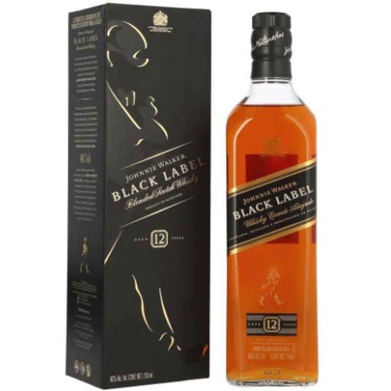 JOHNNIE WALKER BLACK LABEL WHISKY 750ML