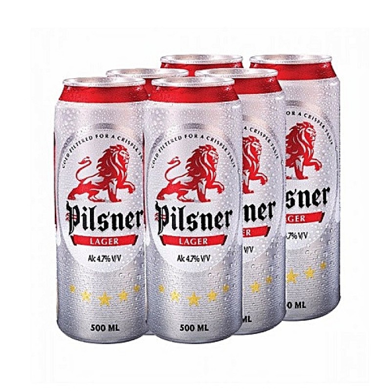 PILSNER LAGER BEER 6 PACK 500ML CANS