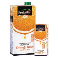 FRUITVILLE ORANGE  JUICE WITH FRUIT PULP 1 LITRE