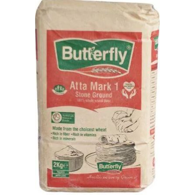 BUTTERFLY FLOUR ATTA RED 2KG