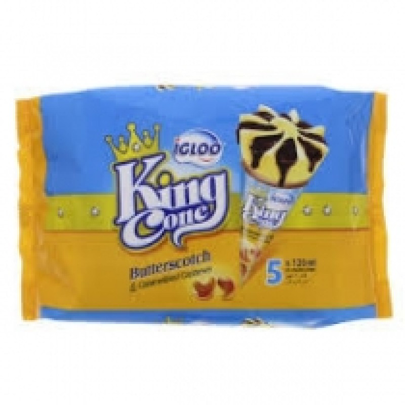 IGLOO KING CONE BUTTERSCOTCH 5X120ML ICECREAM