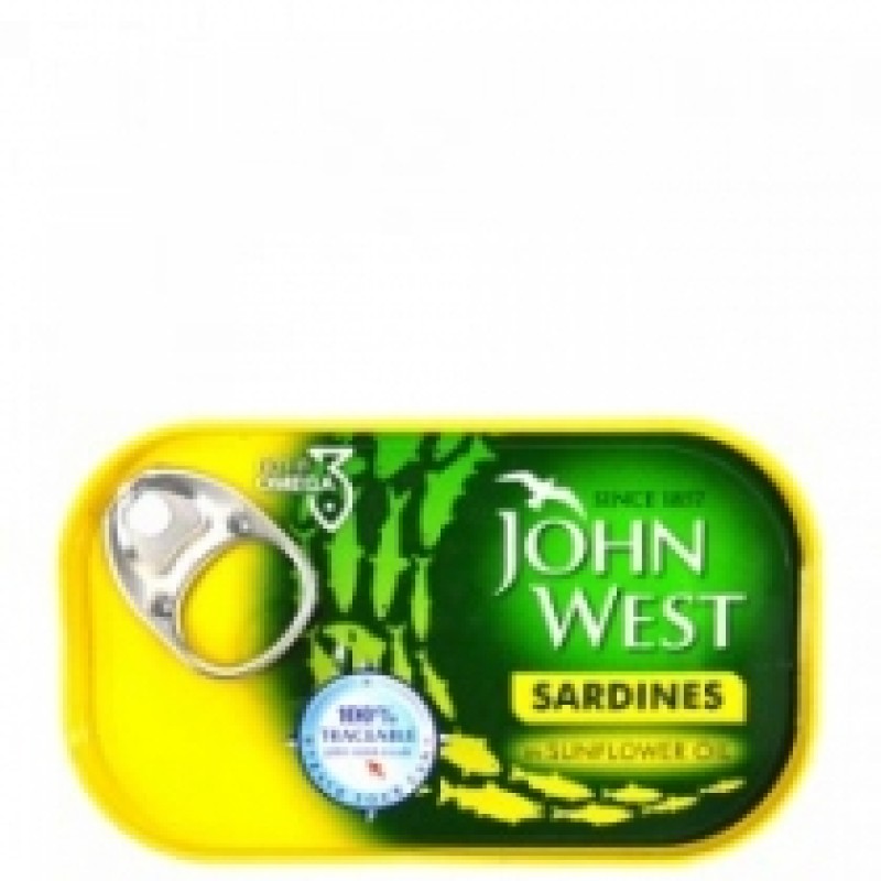 JOHN WEST SARDINES IN SUNFLOWER OIL 120G