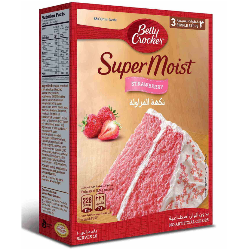 BETTY CROCKER SUPER MOIST STRAWBERRY CAKE MIX 400G