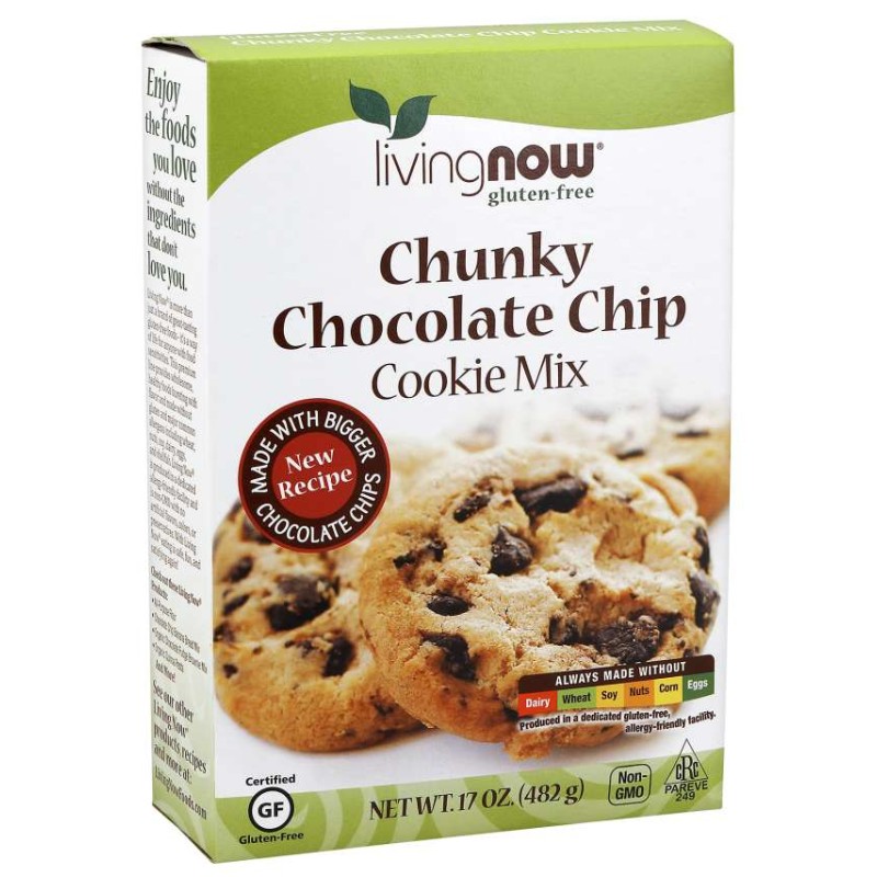 NOW CHUNKY CHOCOLATE CHIP COOKIE MIX 482 GLUTEN FREE