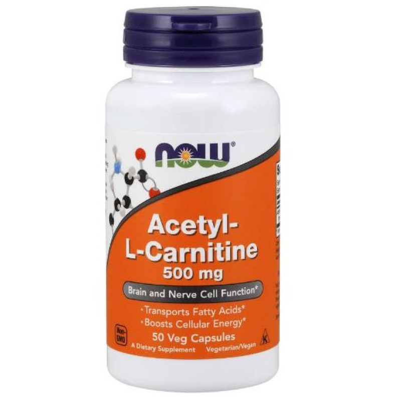 NOW Acetyl L Carnitine 500mg 50's