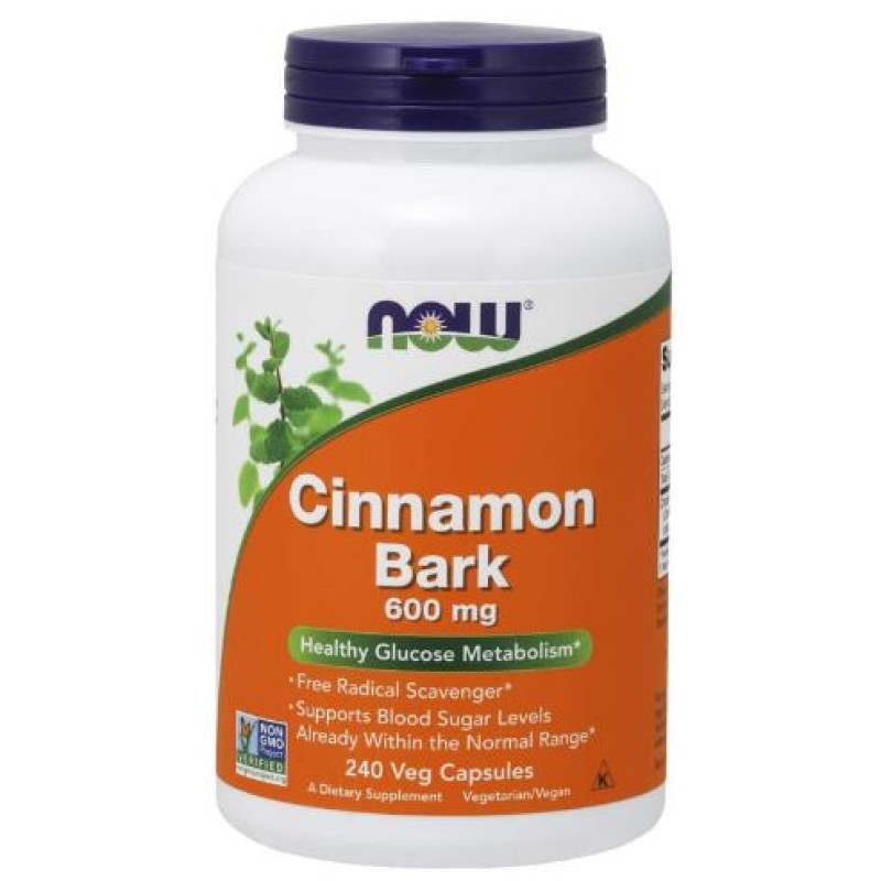 NOW CINNAMON BARK 600MG CAPS 120'S