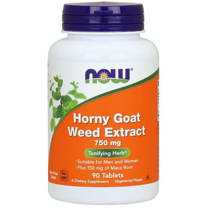 Now Horny Goat Weed Extract 750mg Tabs 90s