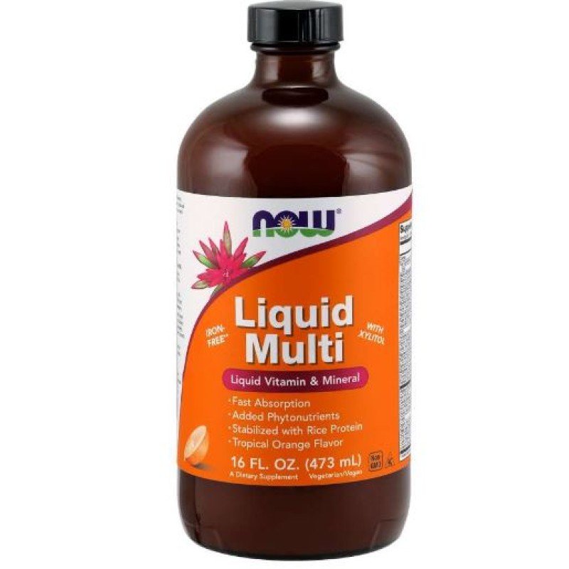 NOW LIQUID MULTIVITAMIN AND MINERAL ORANGE FLAVOUR 473ML