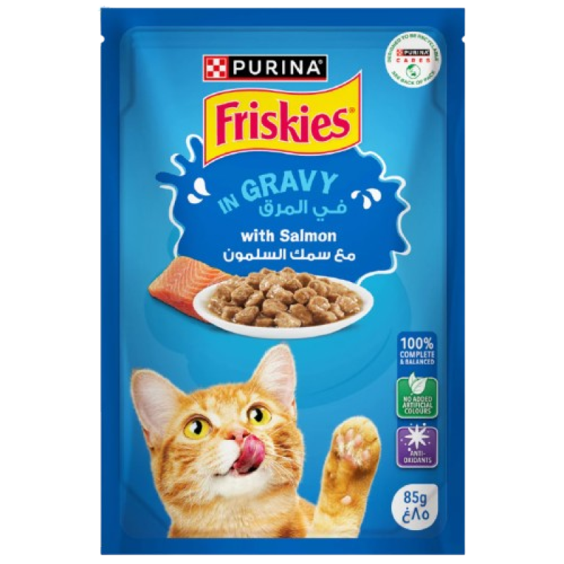 Purina Friskies Cat Food In Gravy With Salmon 85g Purina Friskies Cat Food In Gravy With Salmon 85g